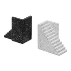 Pemberly Row Transitional Bookends, Speckled Concrete Black and White Finish, Stairway Design, Handcrafted Decorative Sculptural Art, 1 Set for Shelves or Home Office Decor