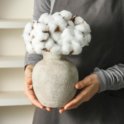 Vanselia Ceramic Flower Vase Home Decor - Small Farmhouse Table Vases Rustic Vintage Living Room Kitchen Bedroom Decorations for House Book Shelf Office Coffee Desk Dining Fireplace (6" Retro) - color: Retro-6" Xs