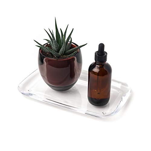 Umbra Droplet Tray Jewelry Display/Holder, Bathroom Accessory/Amenity Holder – Clear Acrylic, Looks Like Glass - size: 9.8" x 5.9" x 0.8"