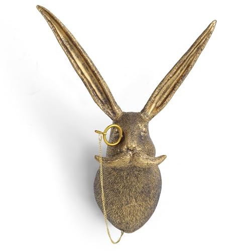 UITWMKTG Gold Animal Head Wall Decor Wall Sculpture Home Decor Statue for Living Room Office Bedroom Modern Decor for Men Women Rabbit - color: Rabbit
