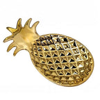 Chic Soap Dish, Pineapple Shape, Fluted Design, Decorative Ceramic Tray(Gold) - color: Gold