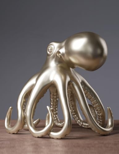 Octopus Statue Abstract Sculpture Decor Modern Gift Table Centerpiece Figurine for Home Office Living Room Polyresin 8.7 Inch