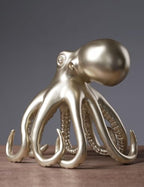 Octopus Statue Abstract Sculpture Decor Modern Gift Table Centerpiece Figurine for Home Office Living Room Polyresin 8.7 Inch