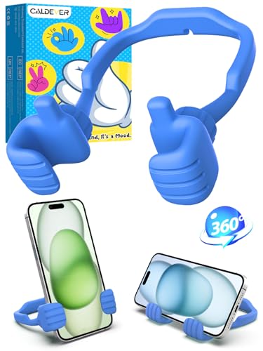 Gifts for Teens Boys Girls Mom Gift for Mothers Day Cell Phone Stand: Upgrade Adjustable Thumbs Up Lazy Phone Holder for Desk Fun Birthday Gifts for Grandma Nana Aunt Adults Husband from Daughter Son - color: Sky Blue