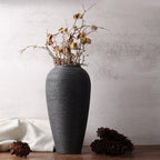 Rustic Farmhouse Flower Vase - 13.4 Inchs Large Black Ceramic Vase, Pampas Grass Vase, Modern Farmhouse Decor Vase for Home Decor, Dining Table, Entryway, Centerpiece, Living Room, Shelf Decorative - size: Large