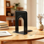 Happyhapi 14 Pair Book Ends for Shelves, 28 Pcs Metal Bookends Book Holder for Shelf, Heavy Book Stopper for Desk, Simple Library Office Home Bookend, 4.9 x 5.7 x 6.5 in, Black
