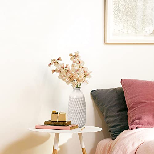 White Ceramic Vase for Decor, 9" Boho Vase for Flower, Pottery Bud Vase Modern Decorative Dried Flower Vase for Home Decor Accents - color: 9 Inch White