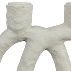 Bloomingville Modern Sculptural Double, Ivory Taper Candle Holder
