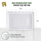 6 Pack White Serving Tray - 9 x 13 Inch, Heavy Duty White Serving Trays and Platters for Party - Premium Serving Platters - color: White