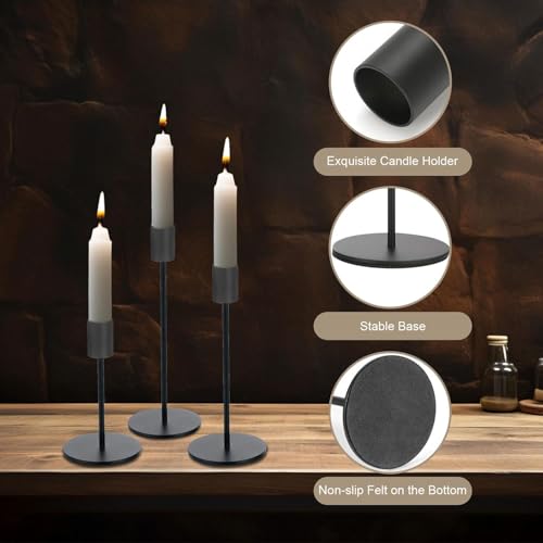 Black Candlestick Holders Bulk for Taper Candles Decorative Metal Candelabra Candle Holders Fit 0.8 Inch Diameter Candles Gold Taper Candle Stands for Wedding Home Party Table Decor (Set of 27) - color: Black, size: 27 pieces