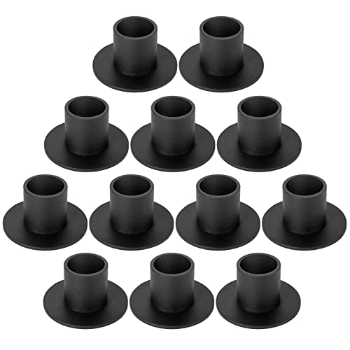 12 Pcs Black Candle Holders Sets Vintage Candlestick Holder Table Centerpieces Farmhouse Decor for Home Dinning Wedding Party Anniversary Housewarming Gifts - color: 211165-12