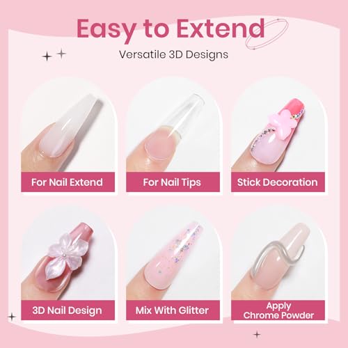 3D Sculpting Gel for Nail Art Pearl White Pink and White Solid Builder Hard Gel for Nail Extend Sculpture Molding Gels Non Stick Hand DIY at Home for Women Girls - color: Pearl White&White&Pink