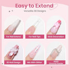3D Sculpting Gel for Nail Art Pearl White Pink and White Solid Builder Hard Gel for Nail Extend Sculpture Molding Gels Non Stick Hand DIY at Home for Women Girls - color: Pearl White&White&Pink