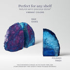 Bookends, Agate Bookends, Handcrafted Brazilian Stone Bookends for Unique and Crystal Energetic Decoration, Perfect for Gifts, One Pair of Teal Bookends Size 4-6 lbs - size: 4-6 lbs