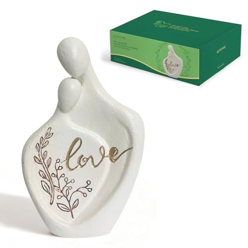 White Couple Lying in Arm Resin Figurine, 5.9" H, Romantic Gifts for Him & Her, Modern Abstract Design, Engagement Anniversary Wedding Keepsake Home Decor - style: Lying in Arm