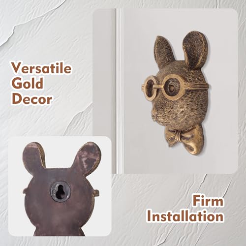 UITWMKTG Gold Animal Head Wall Decor Wall Sculpture Home Decor Statue for Living Room Office Bedroom Modern Decor for Men Women Rat - color: Rat