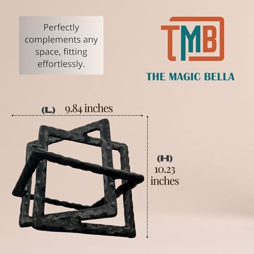 Small Decorative Handmade Small Aluminum Modern Art Sculpture for Coffee Tables & Consoles – Abstract Geometric Design, Black Matt Finish | Collectible Figurines