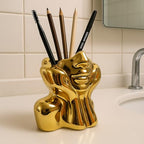 Face Vase Unique Ceramic Vase for Room,Office,Home Decor,Gold,A - style: Gold-A