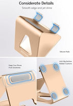 Aoviho Desk Cell Phone Stand Phone Holder, Aluminum Phone Cradle Dock for iPhone17 16 15 14 13 12 pro Mini 11 X Xs max 8 7 6 6s Plus SE Samsung All Smart Phones, Rose Gold - color: Rose Gold