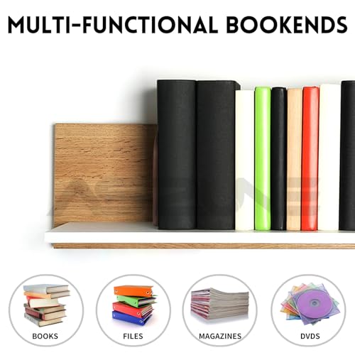 Book Ends, 1Pairs Walnut Heavy Duty Bookends, Holds Heavy Books, Non-Skid, Perfect for Office Desk - color: Arch Blackwalnut, size: 1Pair
