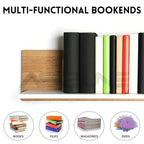 Book Ends, 1Pairs Walnut Heavy Duty Bookends, Holds Heavy Books, Non-Skid, Perfect for Office Desk - color: Arch Blackwalnut, size: 1Pair