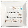HOME SMILE Ceramic Ring Dish Jewelry Tray-Mom Gifts, Remember I Love You Mom - Birthday, Mother's Day, Christmas Gifts for Mom - style: Mom