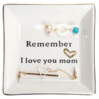 HOME SMILE Ceramic Ring Dish Jewelry Tray-Mom Gifts, Remember I Love You Mom - Birthday, Mother's Day, Christmas Gifts for Mom - style: Mom