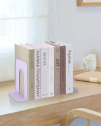 Honagu Bookends, Metal Book Ends, Bookends for Shelves, Book Holder Stopper for Heavy Books/CDs/DVDs ((1 Pair/2 Pieces, Light Purple) - color: Light Purple