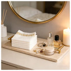 Napkin Holder - Guest Towel Holder for Bathroom - Travertine Stone Paper Towel Holder - Hand Towel Tray with Gold T-Handle(11.8x4.7x1.7 Inchs) - color: Yellow