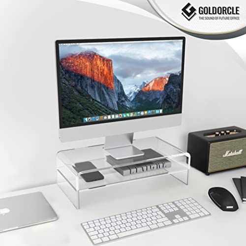 Acrylic Monitor Stand Riser Clear Computer Monitor Stand (Big)
