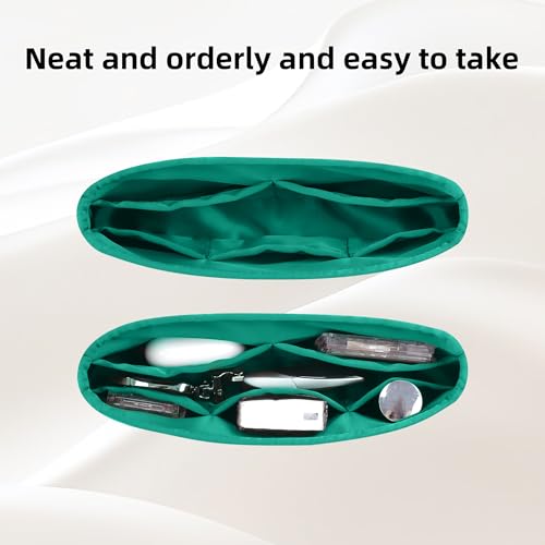 DGAZ Silk Purse Organizer Insert Fits Hermes Kelly Elan Bags，Silky Smooth Bag Organizer，Luxury Handbag & Tote Shaper(Menthe) - color: Menthe