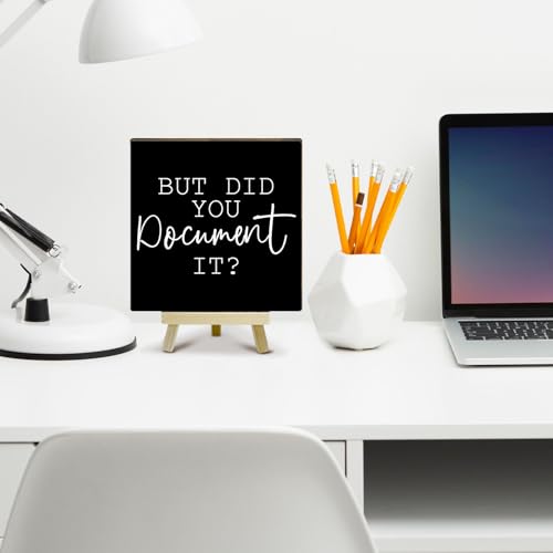 Office Decor for Women, Cute Desk Accessories, But Did You Document it Desk Decor, Funny Office Gifts for Coworkers, Minimalism Office Cubicle Decor (MP04), Wood - color: MP04