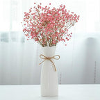 Boho Ceramic Vase with Rope, 8.2" H, Rustic Flower Vase Classic Style for Dried Flowers Fresh Flowers, Fit for Fireplace Bedroom Kitchen Living Room Centerpieces Office Desk - color: White-1
