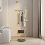 Gold Clothing Rack, with Marble Base of Multifunctional Bedroom Clothes Standing Coat Rack, Movable Heavy-Duty Garment Rack Stand for Organizing Clothes, Bags - size: 74IN