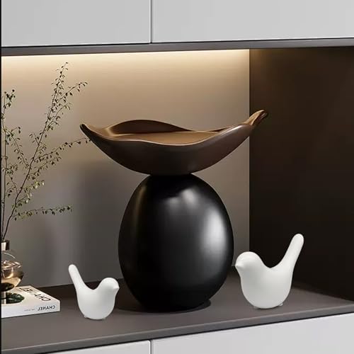 2 Pcs Modern Style Animal Statues, Decorative White Ornaments Birds Statues, Ceramic Decor for Office Desktop, Bookshelf, Bedroom, Living Room, Cabinets - color: White