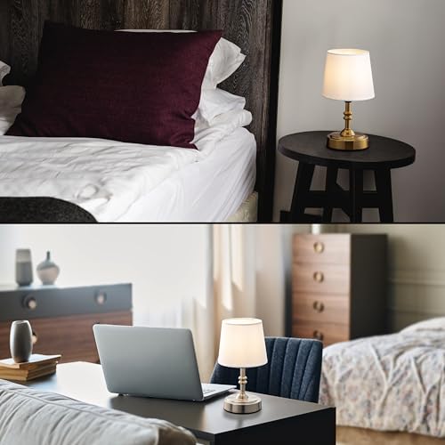 O’Bright Seraph mini – Cordless LED Table Lamp with Dimmer, Built-in Rechargeable Battery, 3-Level Brightness, Patio Table Lamp, Bedside Night Lamp, Ambient Light for Restaurant, Antique Brass - color: Antique Brass
