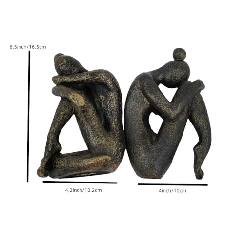 1 Pair Thinker Decorative Bookends for Shelves, Heavy-Duty Book Ends Holder, Resin Book Stopper for Office Home Living Room Decor - color: Thinker-b