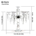 allgala Crystal Candle Holder - 7-Arm 14 Inch Crystal Taper Candlestick Candelabra - Centerpiece for Home Wedding Event and Party Festival - size: 7 Arm