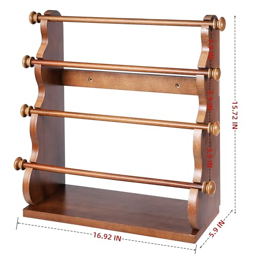 4 Tier Wooden Bracelet Holder, Bangle Watch Necklace Display Storage Antique Bracelet Display Jewelry Holder Stand Display Organizer, Brown 4 Tier Wooden Bracelet Holder - style: 4 Tier Sranding