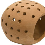 Creative Co-Op Handmade Terracotta Candle Holder with Cutouts - size: 6"L x 5"W x 5"H
