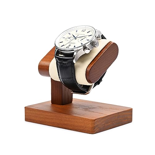 Solid Wood Single Watch Display Stand for Men Jewelry Watch Showcase Stand Display (Beige) - color: Beige