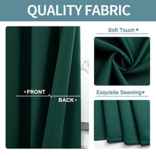 ChrisDowa Small Window Curtains 40 inches Long for Bedroom - Grommet Short Thermal Insulated Room Darkening Curtains for Kitchen (2 Panels, Forest Green, 29 x 40 Inch) - color: Forest Green, size: 29"W x 40"L (Pack of 2)