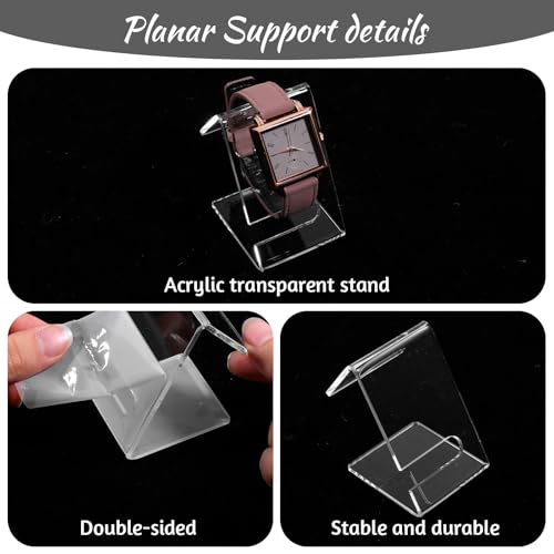 Thinp 2 Pcs Clear Watch Display Stand, 2 Sizes Single Watch Stands Acrylic Watches Holder Stand for Men Bracelet Display Stands for Women Mens
