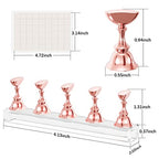 Nail Stand Acrylic Nail Art Display Stand Magnetic Nail Tips Practice Holder 54 Pcs Reusable Adhesive Putty for DIY Painting Nails Stand kit (Rose Gold) - color: Rose Gold