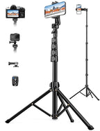 Phone Tripod, 71" Portable Cellphone Tripod Stand with Remote & Phone Holder, Camera Stand for iPhone, Compatible with Camera iPhone/Android Smartphone/Gopro - size: 71 inch