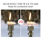 50 Church Candles with Drip Protectors for Devotional Candlelight Vigil Service, Box of 50 Candles, Unscented White 5" H X 1/2" D, No Smoke - color: 50Pack-White-5inch