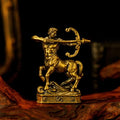 CHOVY Sagittarius – Sagittarius Archer Zodiac Brass Figurine – 100% Solid Handcrafted Retro Sculpture, Unique Desk Decor for Astrology Collectors - style: Sagittarius