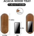Solid Wood Serving Platters and Trays of Natural Wood with Edge,Rectangular Avoid Sliding and Spilling Food (Acacia Oval Platters 6 Pack) - color: Acacia Oval Platters 6 Pack