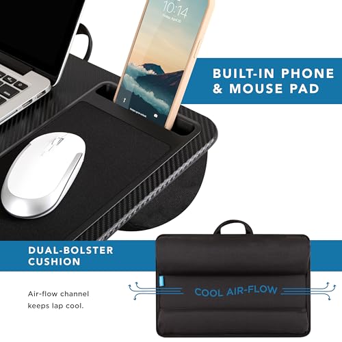 LAPGEAR Home Office Pro Lap Desk with Wrist Rest, Mouse Pad, and Phone Holder - Black Carbon - Fits up to 15.6 Inch Laptops - Style No. 91598 - color: Black Carbon, size: Home Office Pro W/Wrist Rest