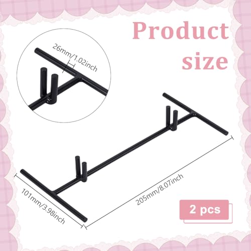 AHANDMAKER 2 PCS Metal Display Stand, Minimalist Tabletop Photo Display Stand Easel Portable Stand for Plaque, Photo, Notes, Trade Show, Office, Home Decoration, Black 8.07x3.98inch